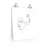 Continuous Line Drawing Minimalist Woman Matte Poster