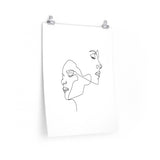Continuous Line Drawing Minimalist Woman Matte Poster