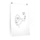 Continuous Line Drawing Minimalist Woman Matte Poster