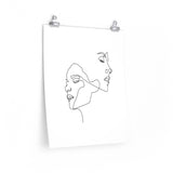 Continuous Line Drawing Minimalist Woman Matte Poster