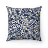 Botanical Floral Blue Modern Accent Square Pillow