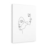 Continuous Line Drawing Minimalist Woman Canvas Gallery Wrap