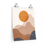 Moon and Mountains Modern Abstract Boho Premium Matte Vertical Poster
