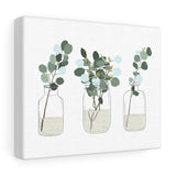 Glass Vase Eucalyptus Branch Canvas Wall Art