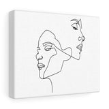 Continuous Line Drawing Minimalist Woman Canvas Gallery Wrap