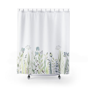 Spring Floral Water Color Botanical Shower Curtain