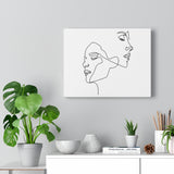 Continuous Line Drawing Minimalist Woman Canvas Gallery Wrap