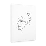 Continuous Line Drawing Minimalist Woman Canvas Gallery Wrap