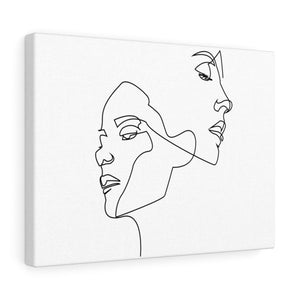 Continuous Line Drawing Minimalist Woman Canvas Gallery Wrap