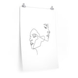 Continuous Line Drawing Minimalist Woman Matte Poster